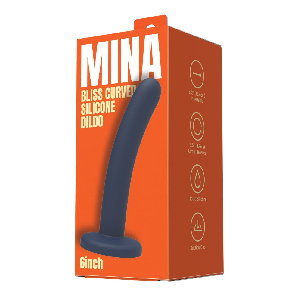Mina Bliss gebogener Silikondildo mit Saugnapf, 15,8 cm