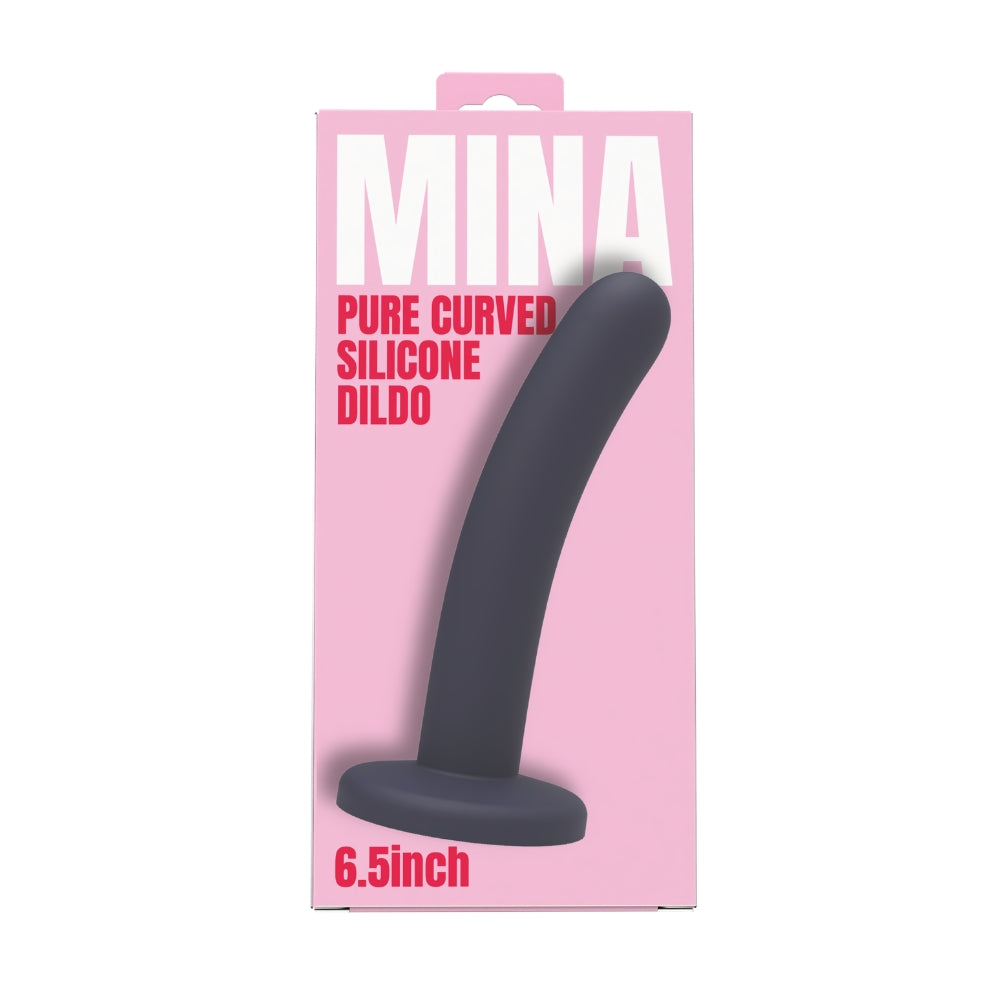 Mina Pure gebogener Silikondildo mit Saugnapf, 17 cm
