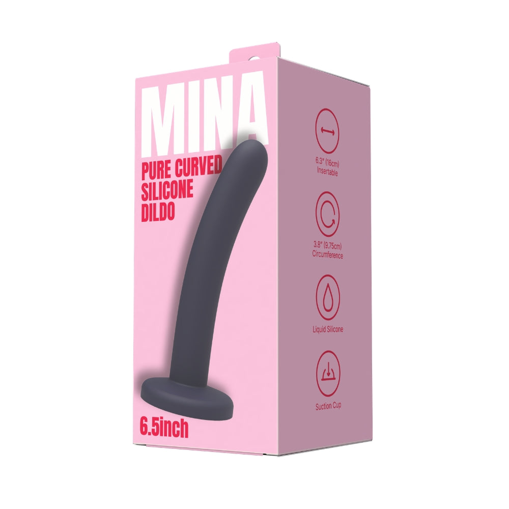 Mina Pure gebogener Silikondildo mit Saugnapf, 17 cm