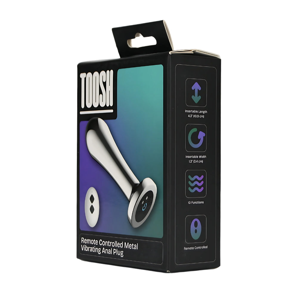 Toosh ferngesteuerter vibrierender Analplug aus Metall – N12786