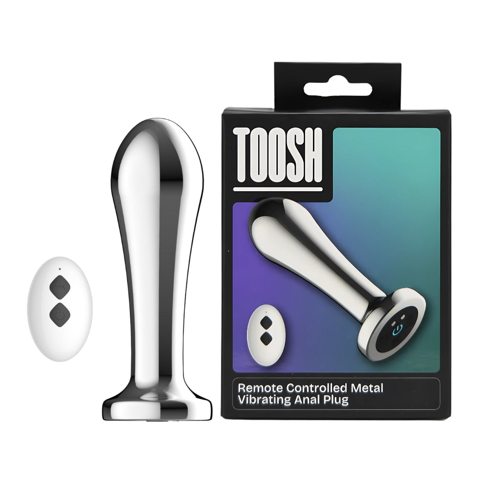 Toosh ferngesteuerter vibrierender Analplug aus Metall – N12786