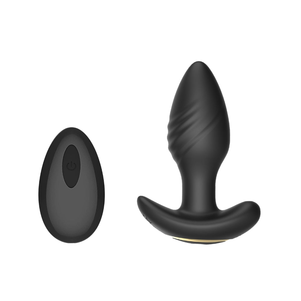 Toosh ferngesteuerter, rotierender und vibrierender Analplug aus Silikon