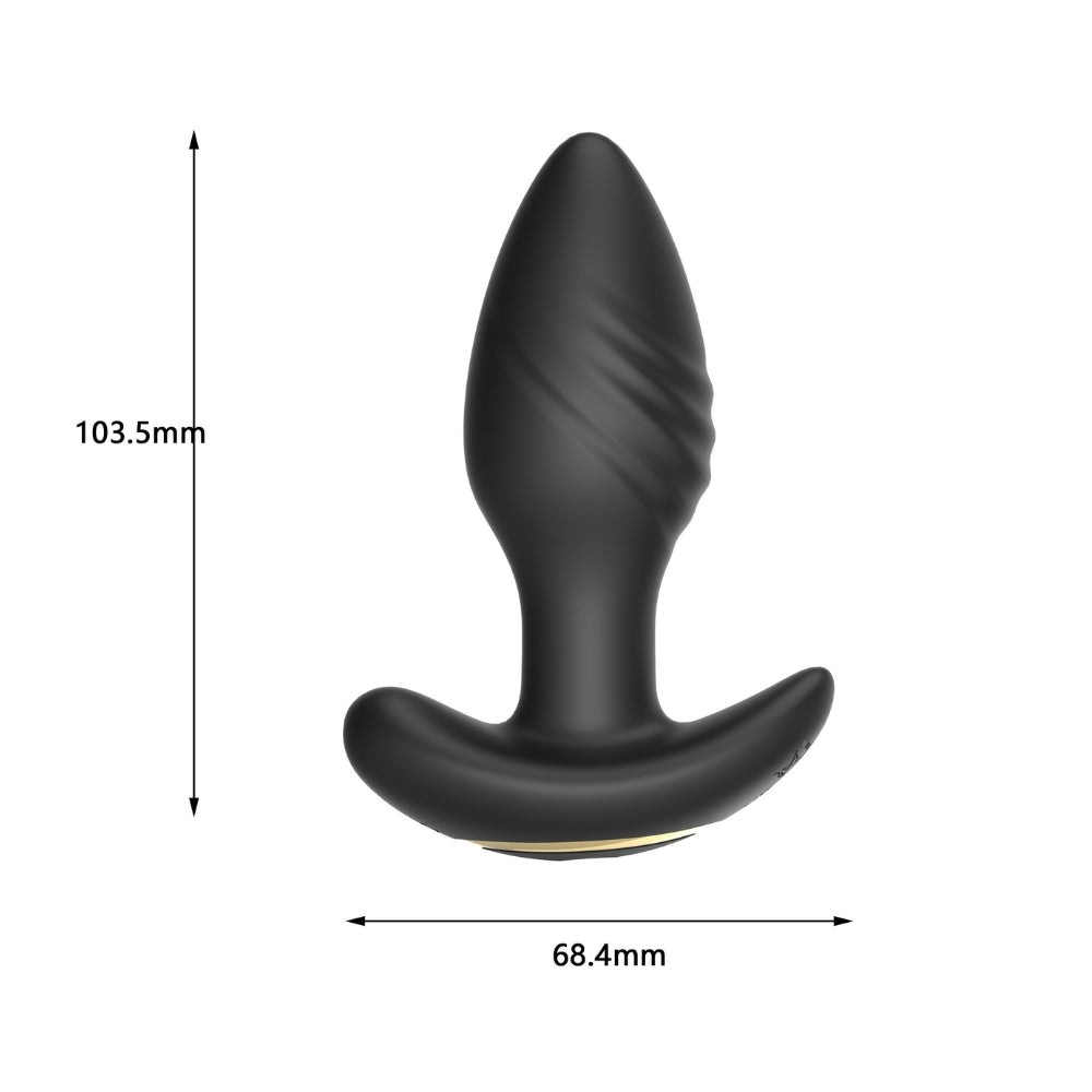 Toosh ferngesteuerter, rotierender und vibrierender Analplug aus Silikon