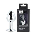 Toosh – Silberfarbener Metall-Analplug mit klarem Stein, mittelgroß