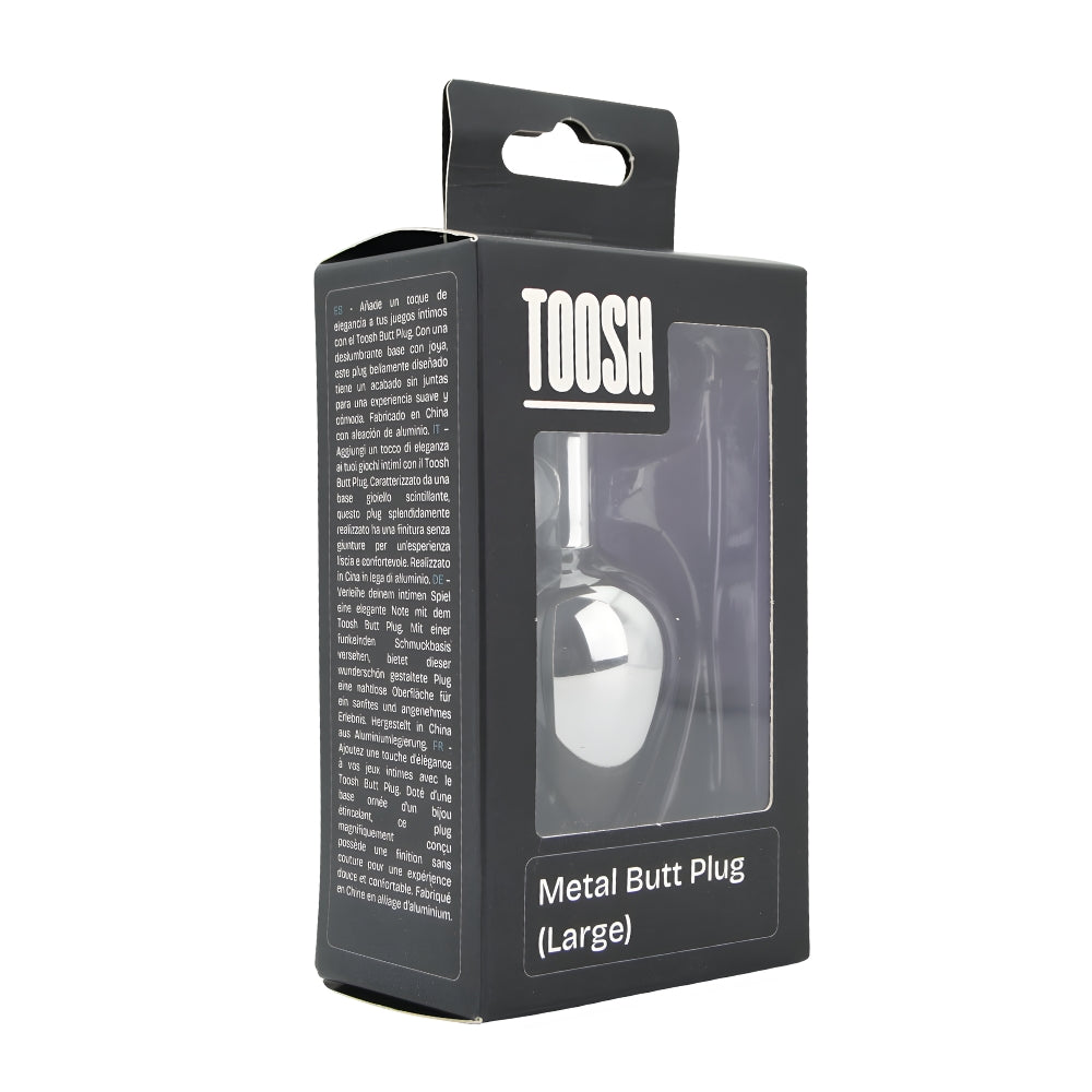 Toosh – Silberfarbener Metall-Analplug mit klarem Stein, groß