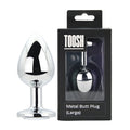 Toosh – Silberfarbener Metall-Analplug mit klarem Stein, groß