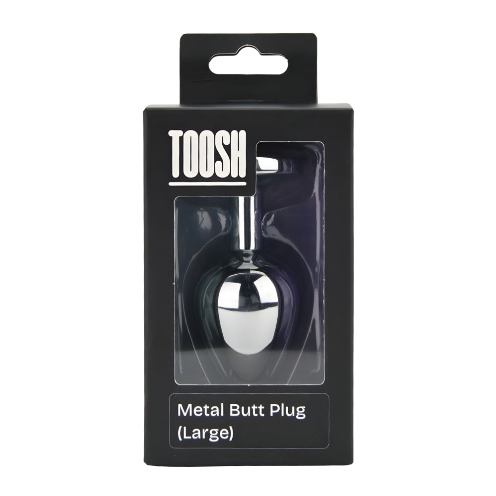 Toosh – Silberfarbener Metall-Analplug mit klarem Stein, groß
