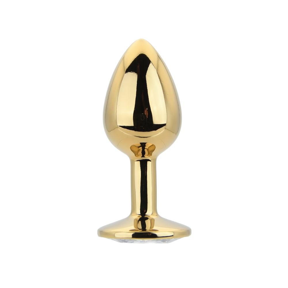 Toosh – Goldfarbener Metall-Analplug mit klarem Stein, klein