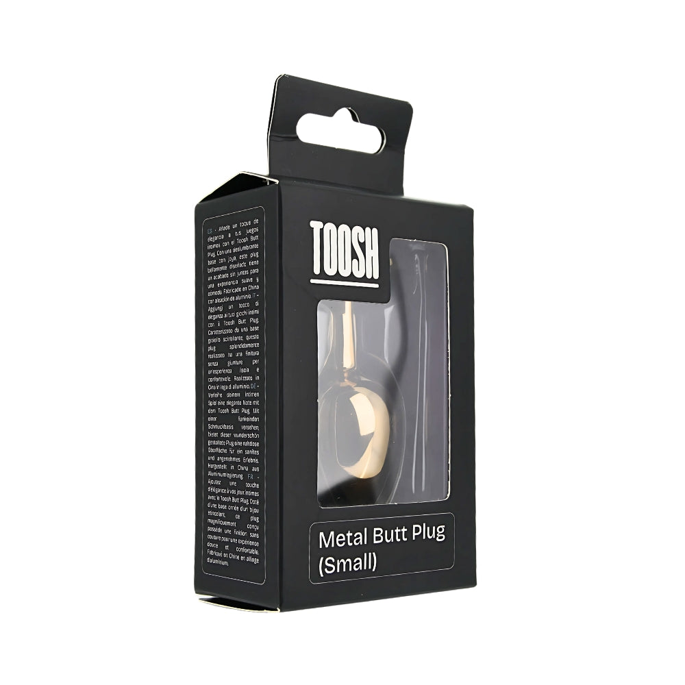 Toosh – Goldfarbener Metall-Analplug mit klarem Stein, klein