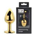 Toosh – Goldfarbener Metall-Analplug mit klarem Stein, groß