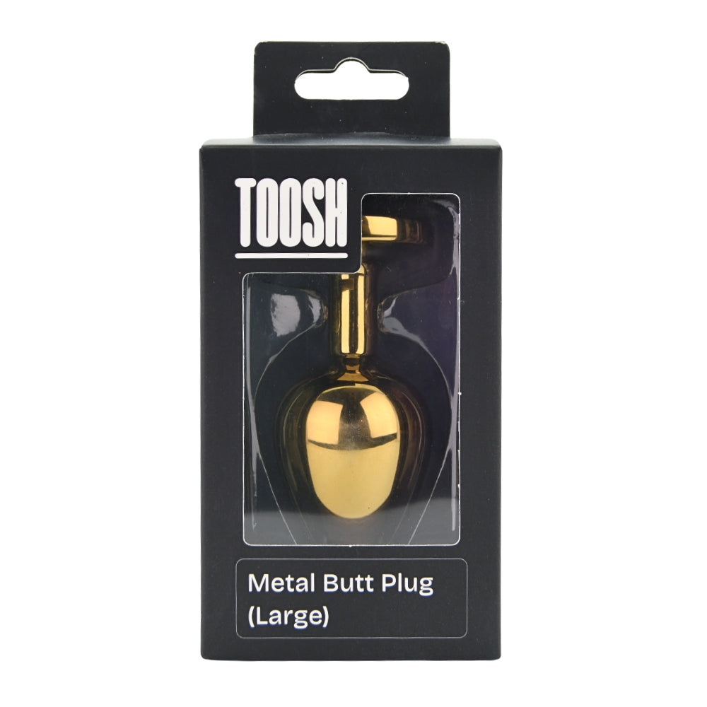 Toosh – Goldfarbener Metall-Analplug mit klarem Stein, groß