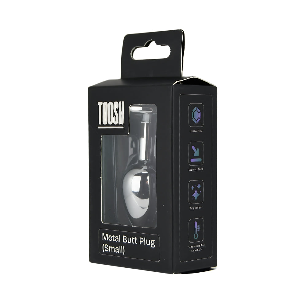 Toosh – Silberfarbener Metall-Analplug mit rotem Stein, klein