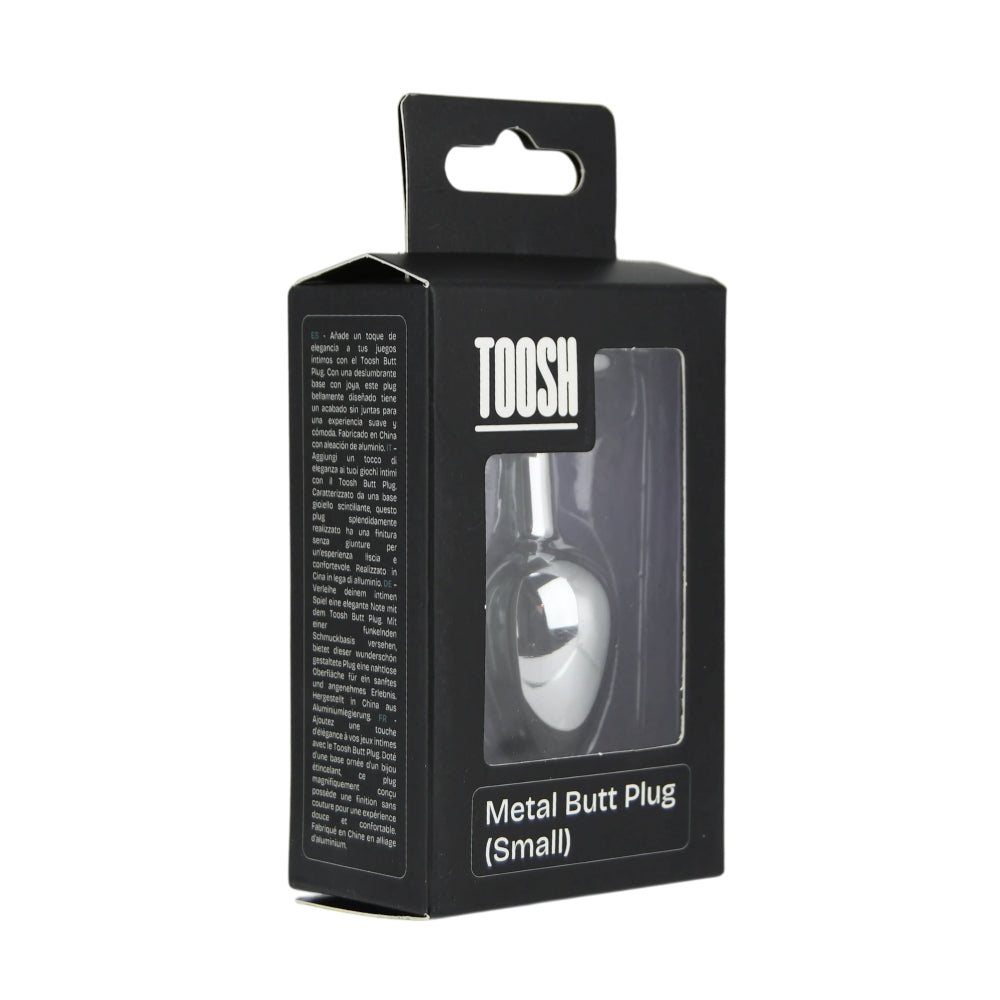 Toosh – Silberfarbener Metall-Analplug mit rotem Stein, klein