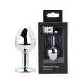 Toosh – Silberfarbener Metall-Analplug mit rotem Stein, mittelgroß