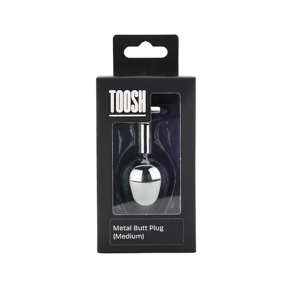 Toosh – Silberfarbener Metall-Analplug mit rotem Stein, mittelgroß