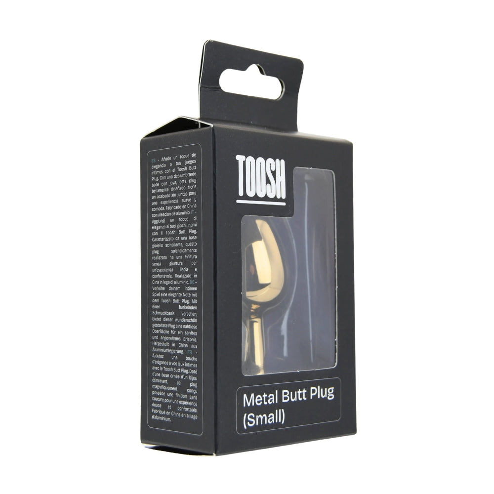 Toosh – Goldfarbener Metall-Analplug mit rosa Stein, klein