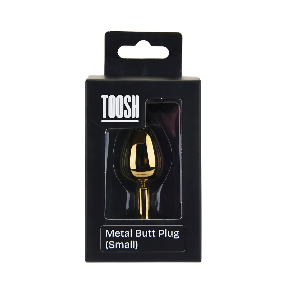 Toosh – Goldfarbener Metall-Analplug mit rosa Stein, klein