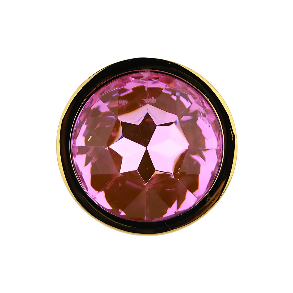 Toosh – Goldfarbener Metall-Analplug mit rosa Stein, klein