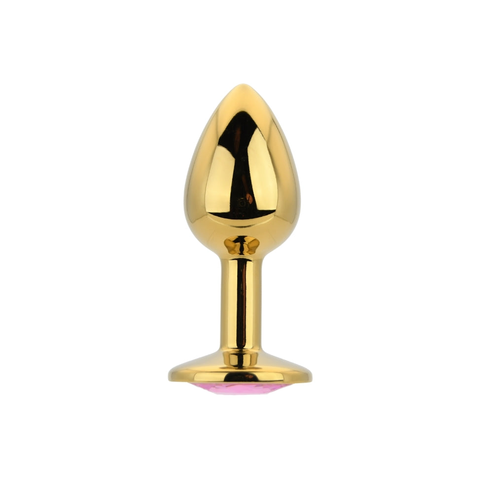 Toosh – Goldfarbener Metall-Analplug mit rosa Stein, klein