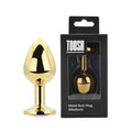 Toosh – Goldfarbener Metall-Analplug mit rosa Stein, mittelgroß