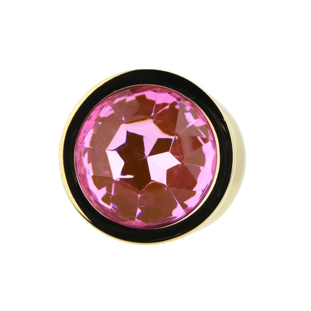 Toosh – Goldfarbener Metall-Analplug mit rosa Stein, mittelgroß