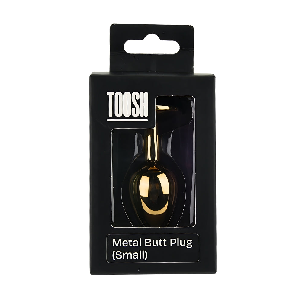 Toosh Herzförmiger goldener Analplug mit rotem Stein, klein