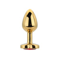 Toosh Herzförmiger goldener Analplug mit rotem Stein, klein