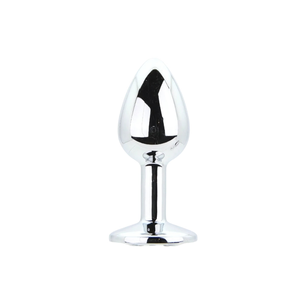 Toosh Metall-Analplug Silber, 3er-Set mit klaren Steinen