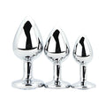 Toosh Metall-Analplug Silber, 3er-Set mit klaren Steinen