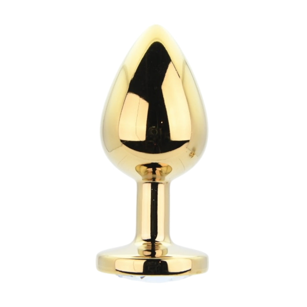 Toosh Metall-Analplug-Set Gold mit 3 Stück und klaren Steinen