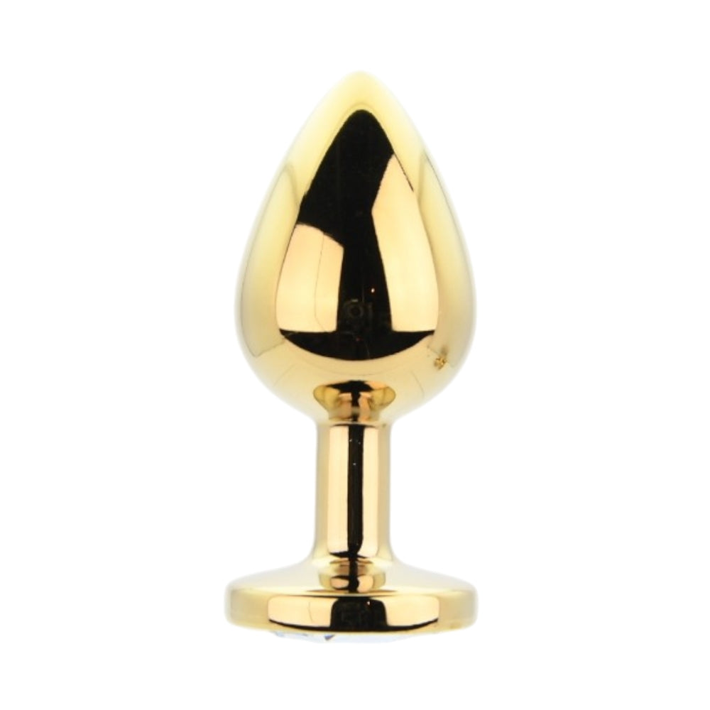 Toosh Metall-Analplug-Set Gold mit 3 Stück und klaren Steinen