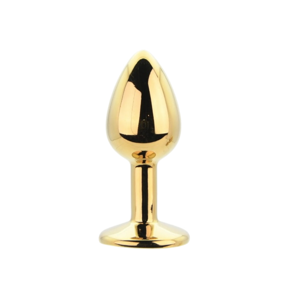 Toosh Metall-Analplug-Set Gold mit 3 Stück und klaren Steinen