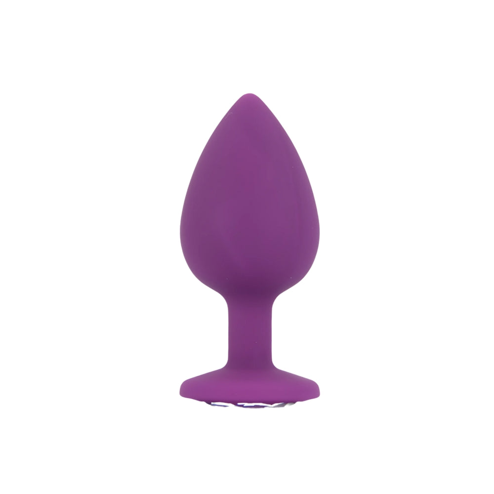 Toosh Silikon-Analplug Lila, 3er-Set mit klaren Steinen