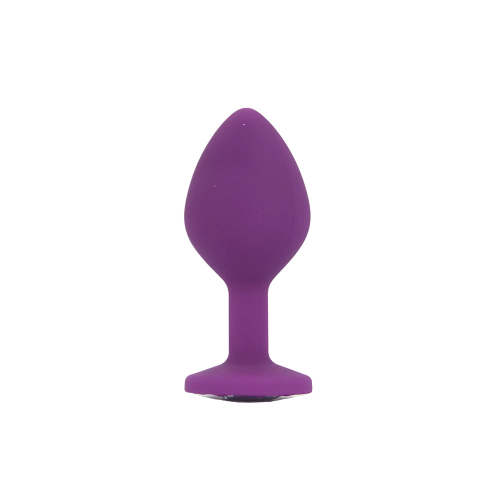 Toosh Silikon-Analplug Lila, 3er-Set mit klaren Steinen
