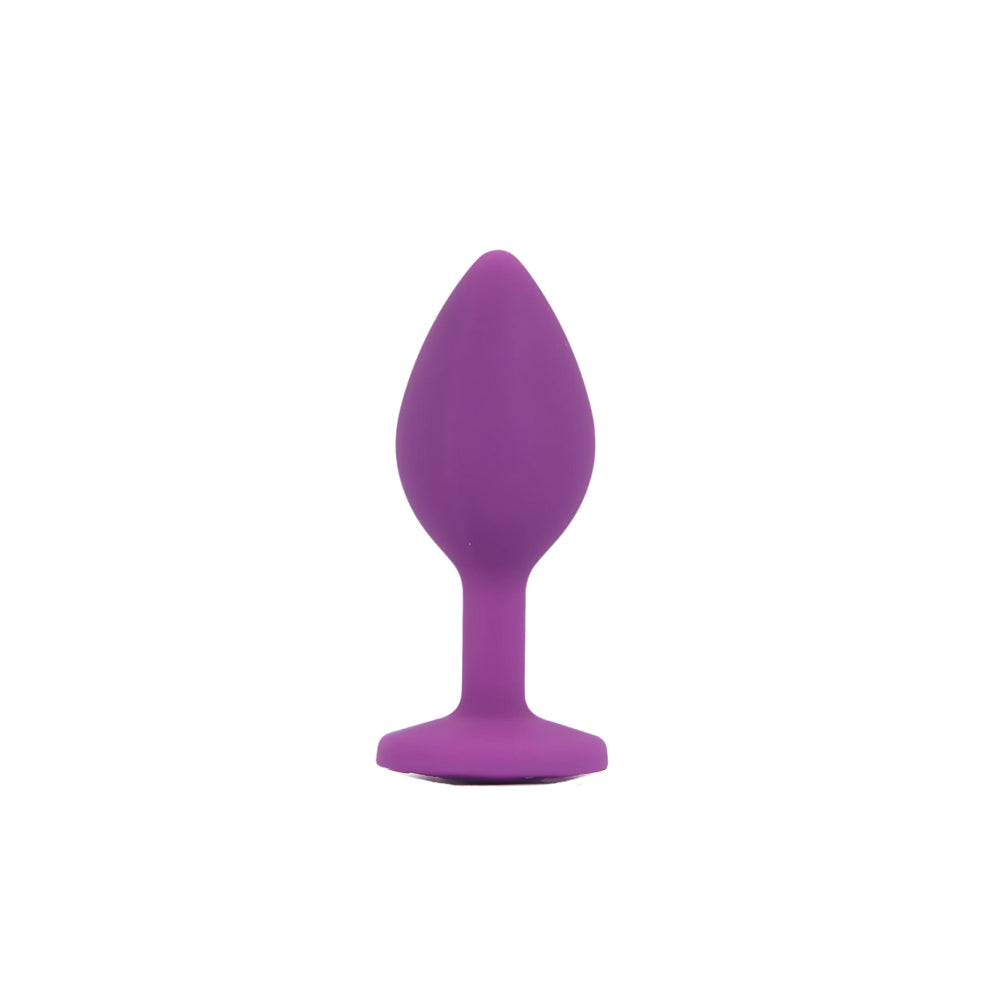 Toosh Silikon-Analplug Lila, 3er-Set mit klaren Steinen