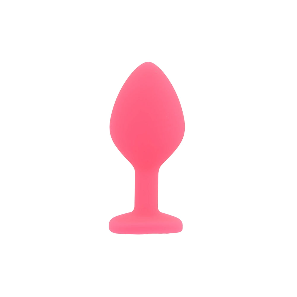 Toosh Silikon-Analplug, rosa, 3er-Set mit klaren Steinen