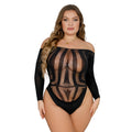 Lace by LJ – Langarm-Body mit Rückenausschnitt in großen Größen
