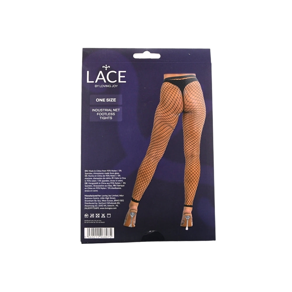 Lace by LJ – Fußlose Strumpfhose aus grobem Netz, schwarz, Einheitsgröße
