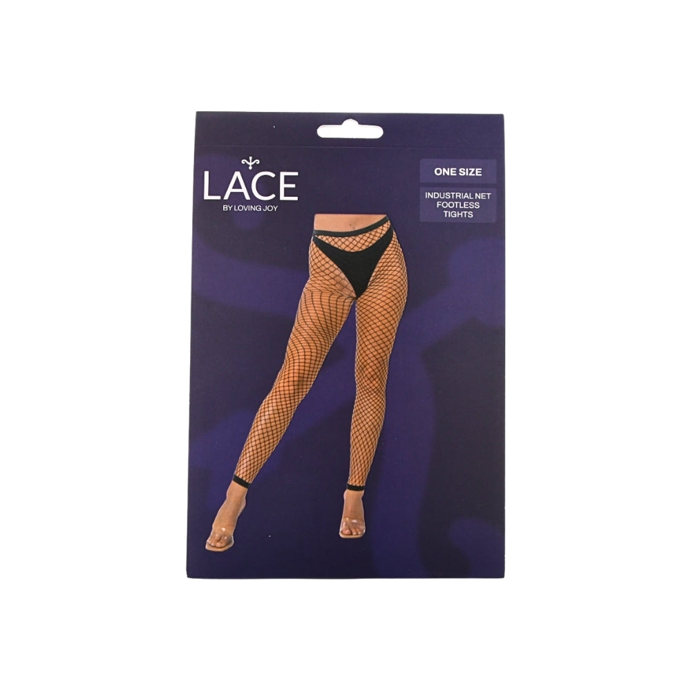 Lace by LJ – Fußlose Strumpfhose aus grobem Netz, schwarz, Einheitsgröße