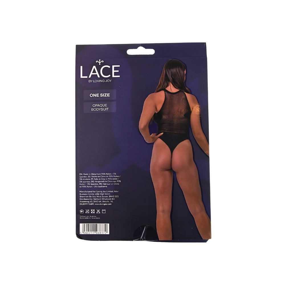 Lace by LJ – Blickdichter Body, schwarz