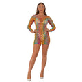 Lace by LJ – Langarm-Minikleid im Regenbogen-Design