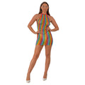 Lace by LJ – Neckholder-Kleid im Regenbogen-Design