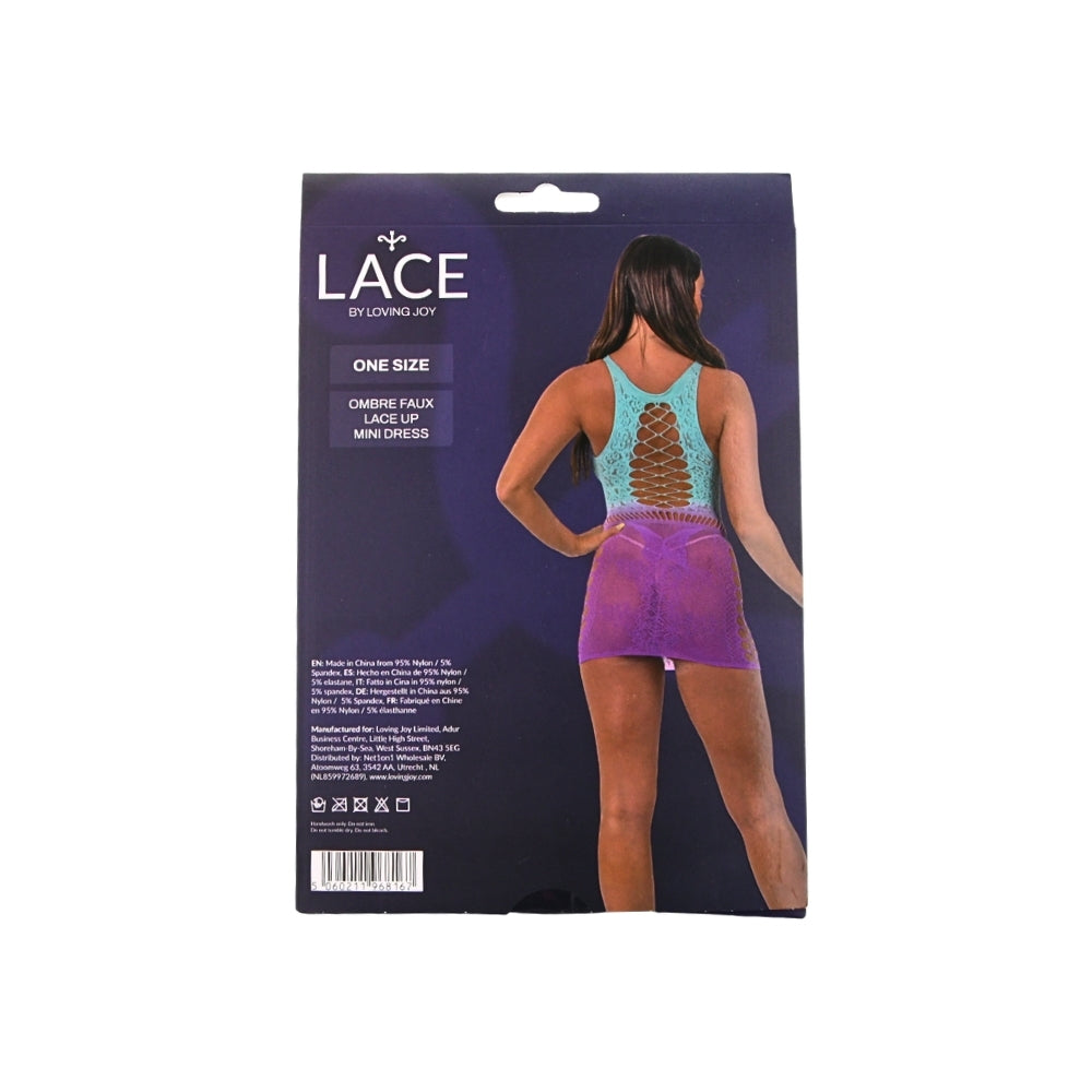 Lace by LJ – Minikleid mit Farbverlauf und angedeuteter Schnürung