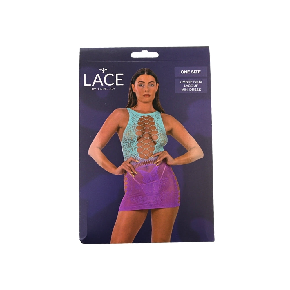 Lace by LJ – Minikleid mit Farbverlauf und angedeuteter Schnürung