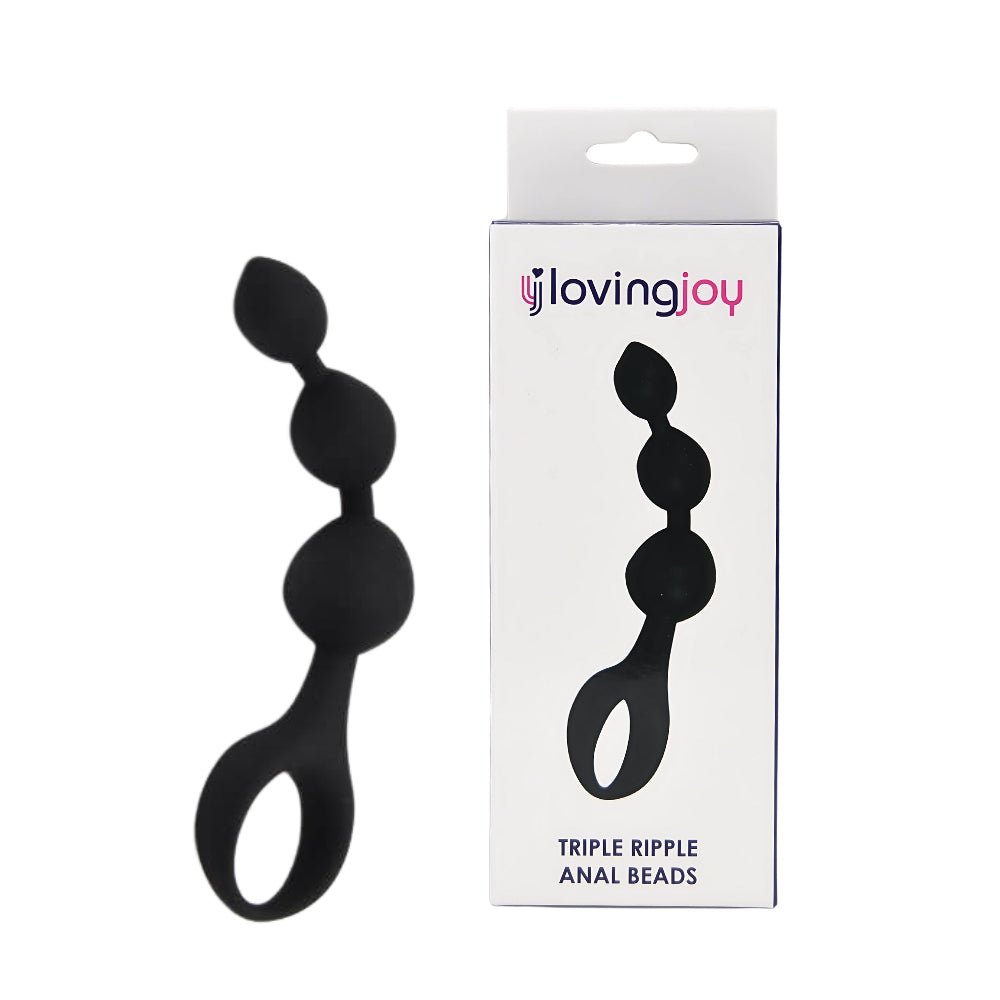 Loving Joy Triple Ripple Analkugeln – Schwarz