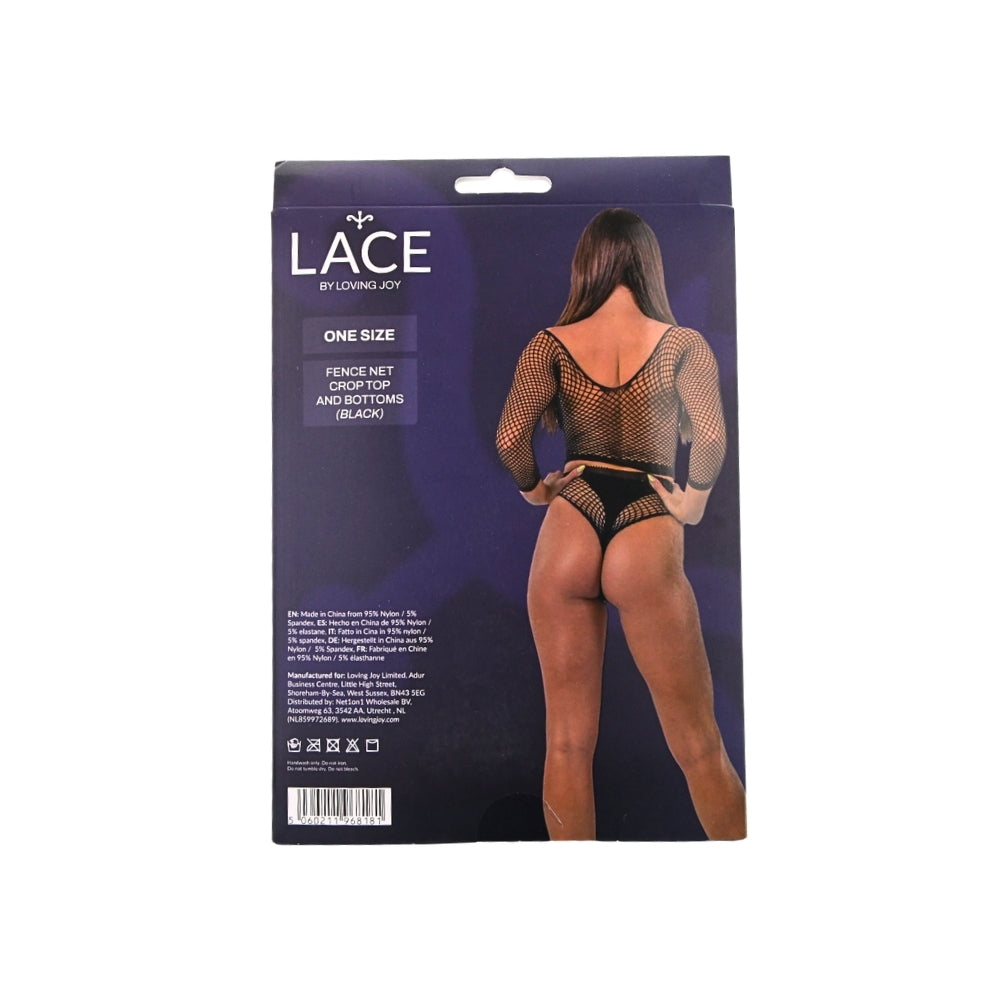 Lace by LJ – Crop-Top und Unterteil aus grobem Netz