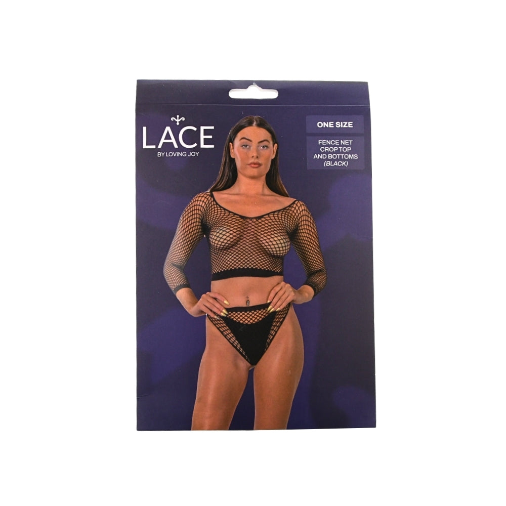 Lace by LJ – Crop-Top und Unterteil aus grobem Netz