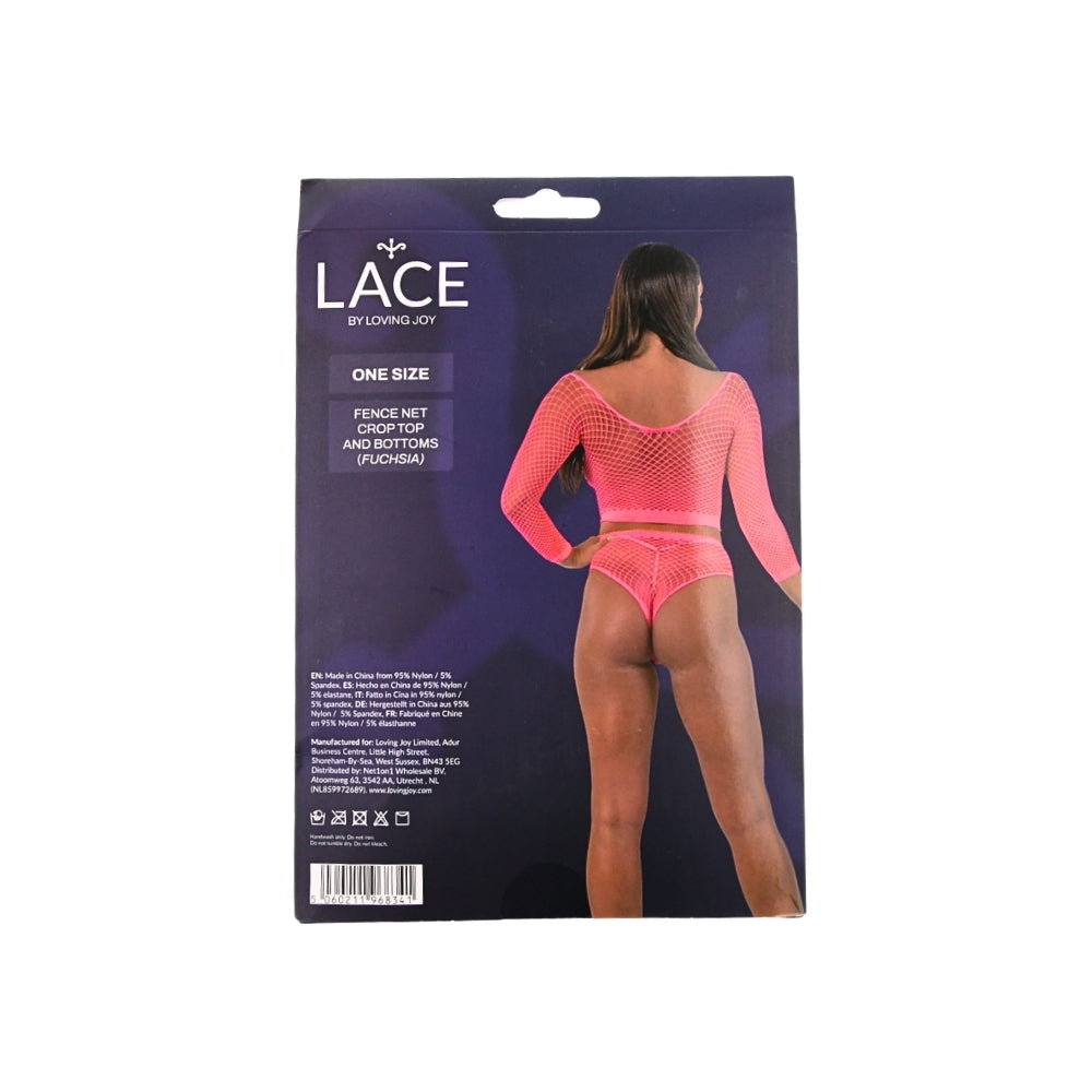 Lace by LJ – Crop-Top und Unterteil aus grobem Netz