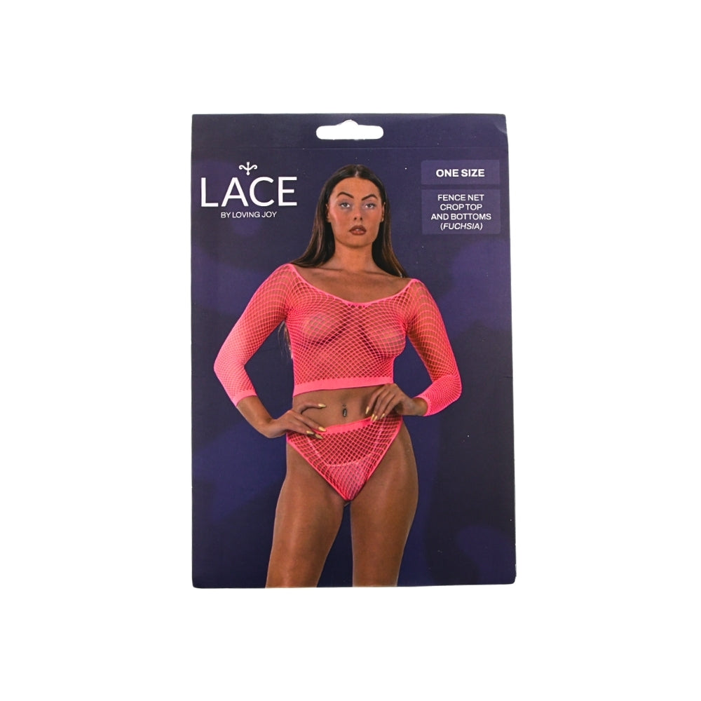 Lace by LJ – Crop-Top und Unterteil aus grobem Netz
