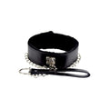 Bound to Please – Plüschhalsband mit Leine, schwarz